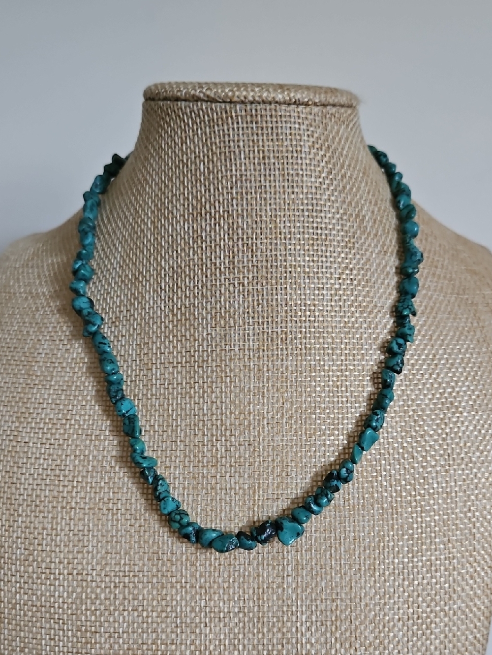 Faux Turquoise Chip Bead Necklace